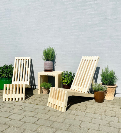 Lounge Sæt med 2 stole og sidebord