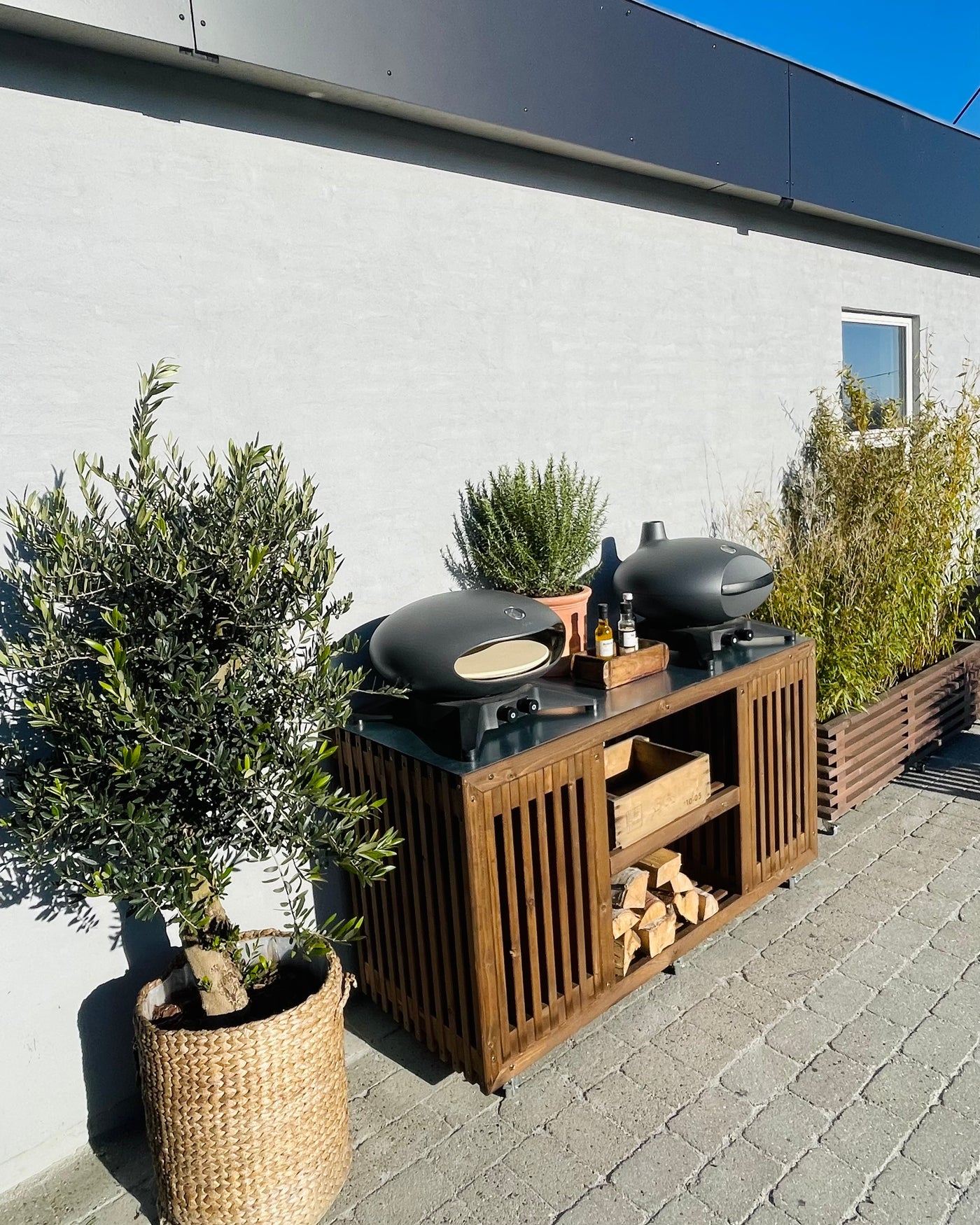 Luksus Grillbord med Dobbelt Gasflaskeskjuler | Brune traller