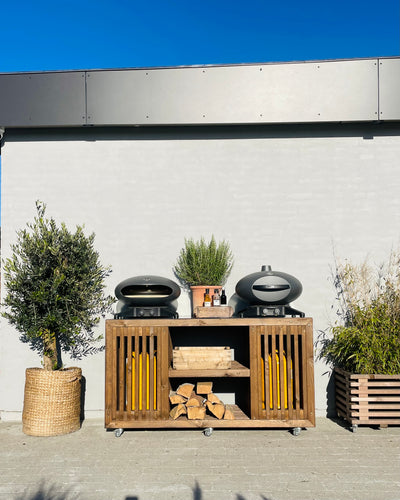 Luksus Grillbord med Dobbelt Gasflaskeskjuler | Brune traller