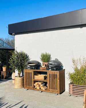 Luksus Grillbord med Dobbelt Gasflaskeskjuler | Brune traller