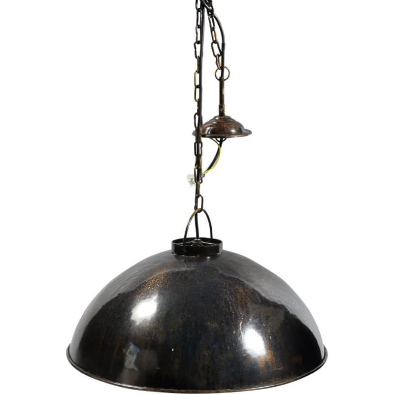 Loftlampe i fabriksstil – mørkeblå marmoreret