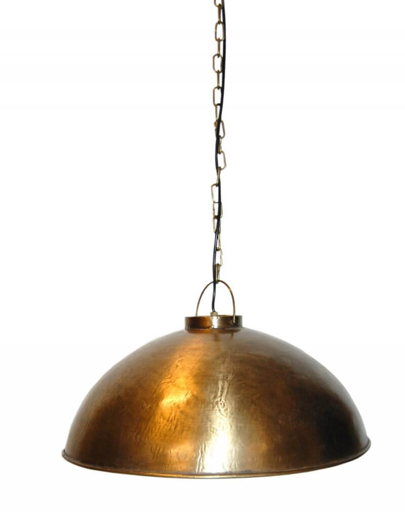 Loftlampe i fabriksstil – antik messing